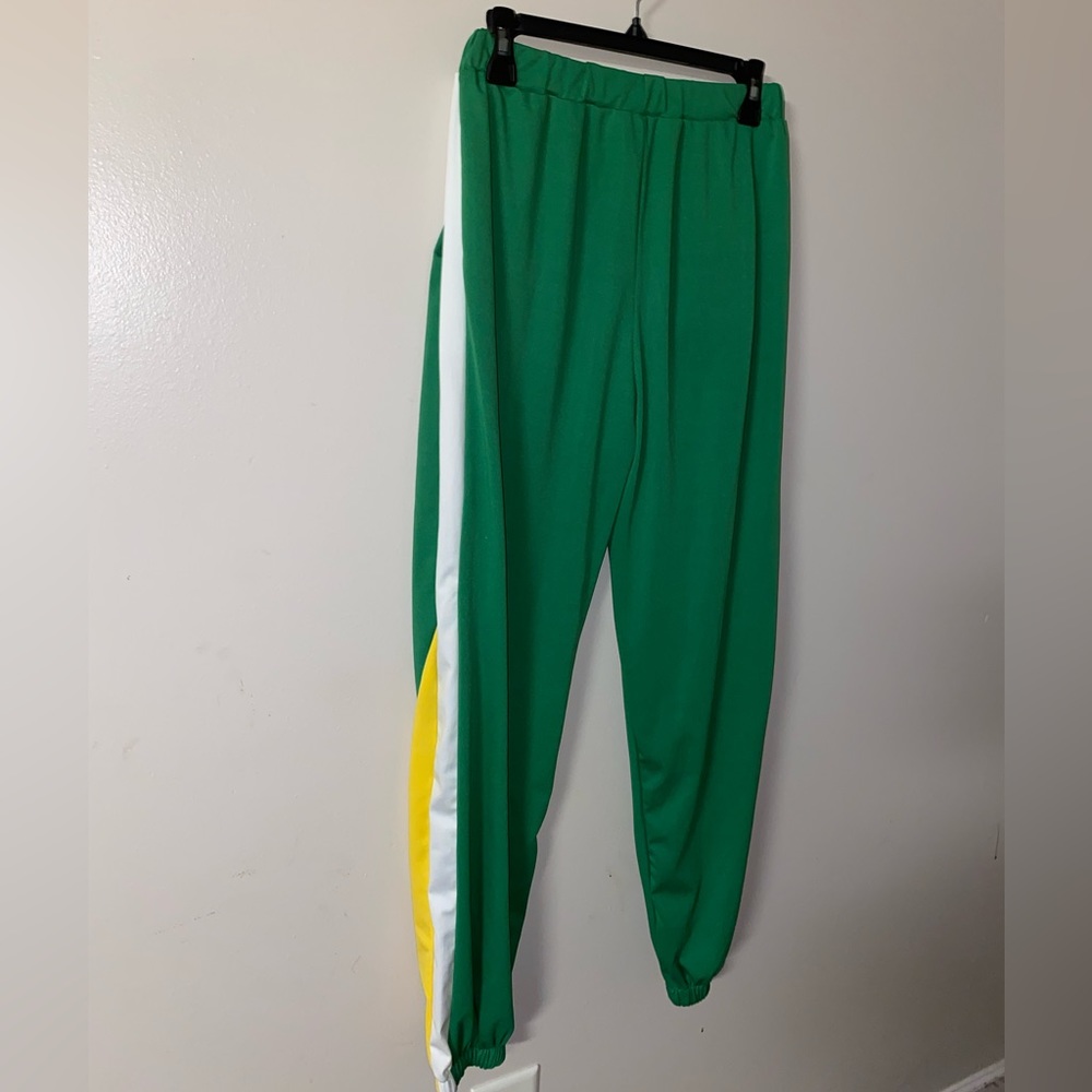 Lime Green, yellow and white matching Jacket and pants Joggers Set
